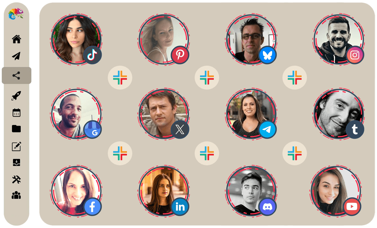 Sosyal Medya Planlama 12 DP hesap ekle 3 beige N